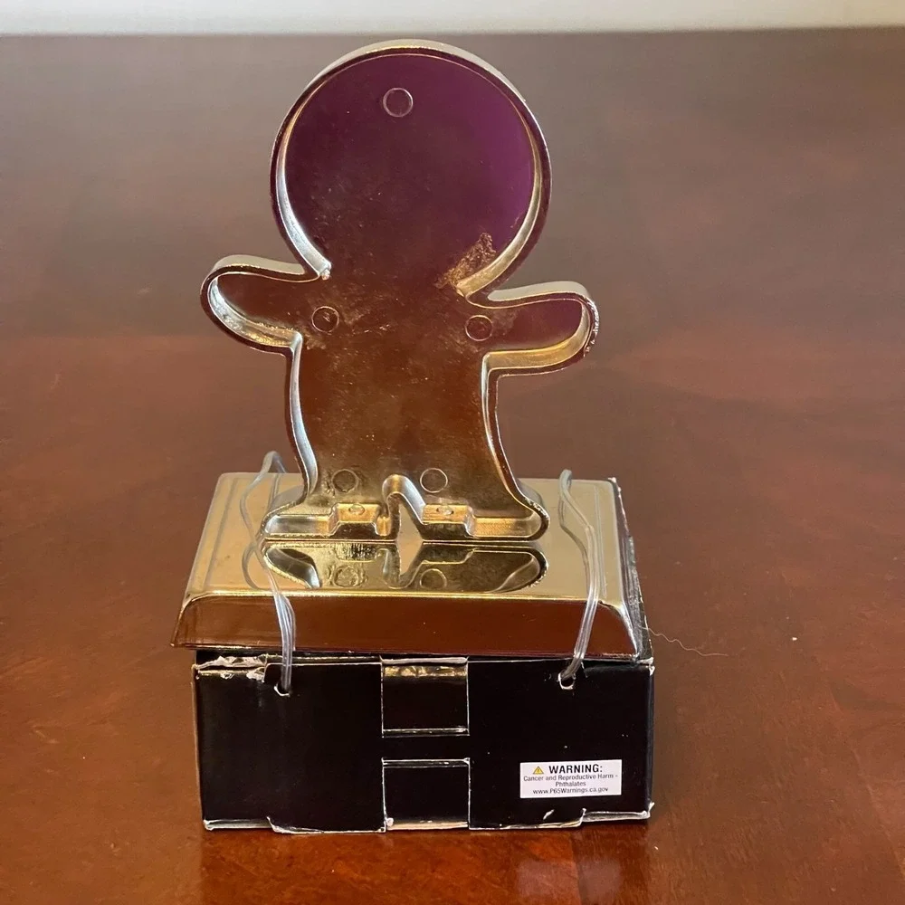 Gingerbread Man Stocking Holder The Christmas Shoppe Gold Metal Holiday‎ Decor